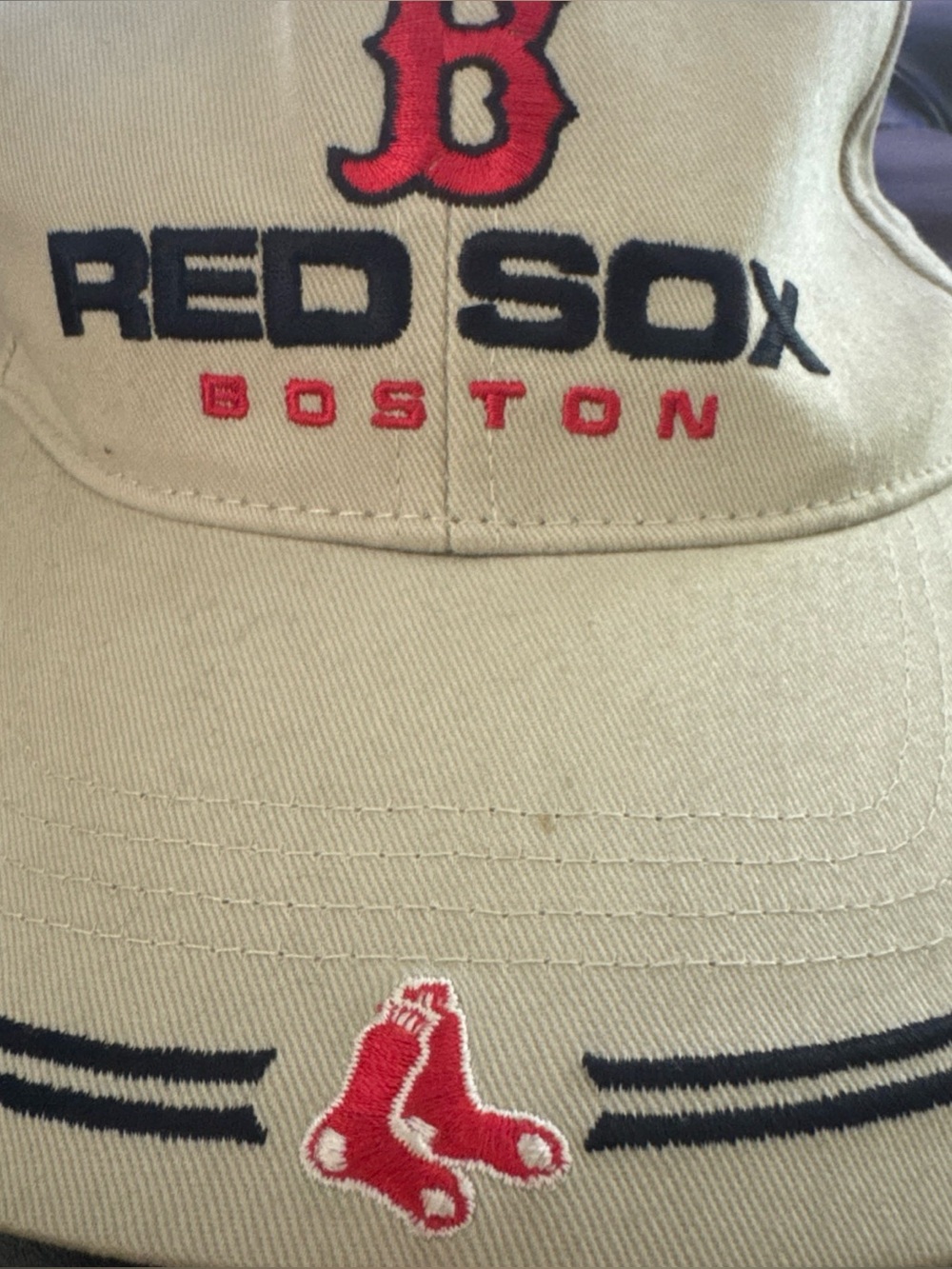 Vintage Boston Red Sox Embroidered Khaki Cap 1 Size fit All  Clean